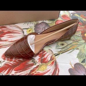 J. Crew Embossed D’Orsay Flats - Cedar Wood